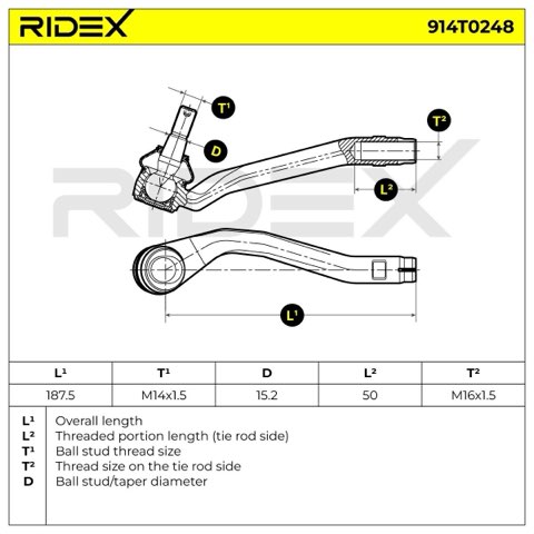 Ridex 914T0248 Track Rod End, photo 3