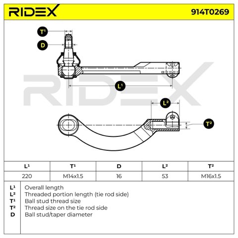Ridex 914T0269 Track Rod End, photo 3