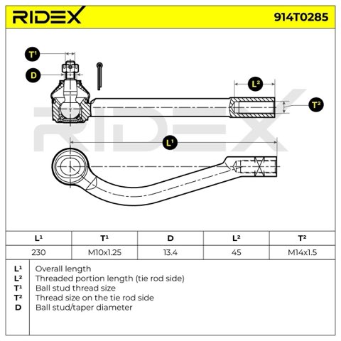 Ridex 914T0285 Track Rod End, photo 3