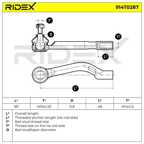 Ridex 914T0287 Track Rod End, photo 3
