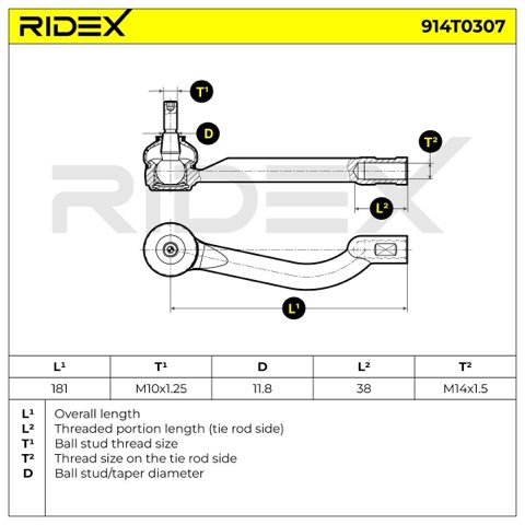 Ridex 914T0307 Track Rod End, photo 3