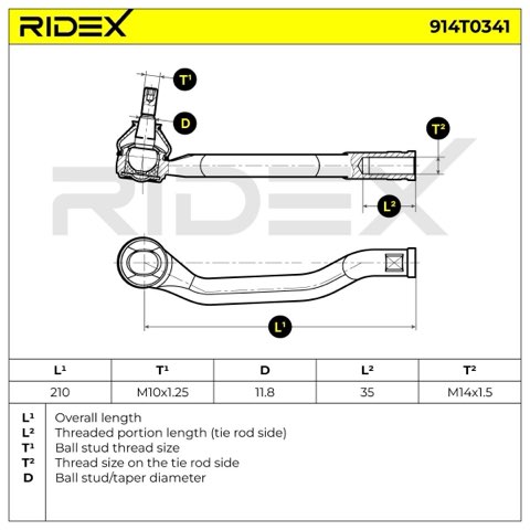 Ridex 914T0341 Track Rod End, photo 3