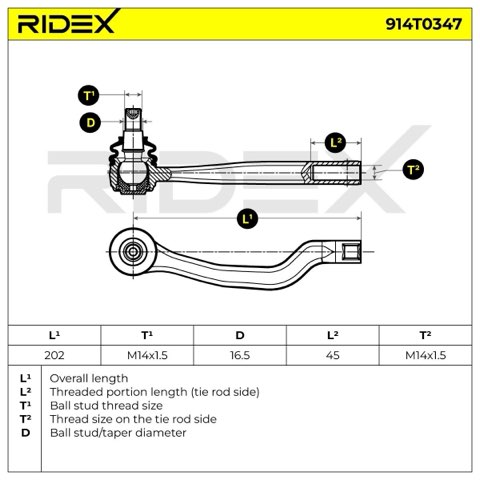 Ridex 914T0347 Track Rod End, photo 3