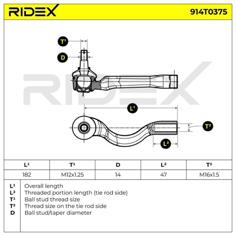 Ridex 914T0375 Track Rod End, photo 3