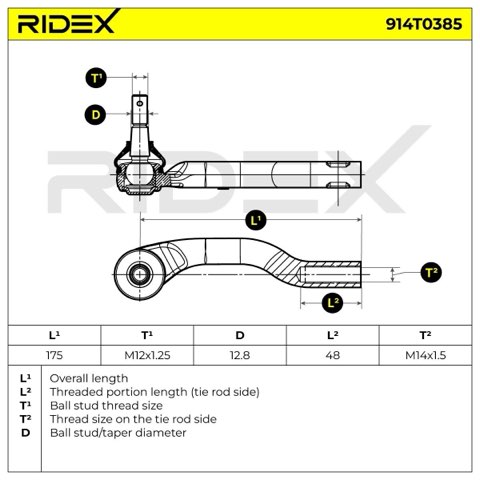 Ridex 914T0385 Track Rod End, photo 3