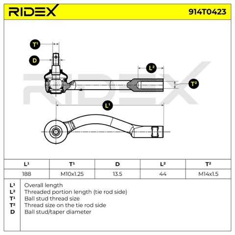 Ridex 914T0423 Track Rod End, photo 3