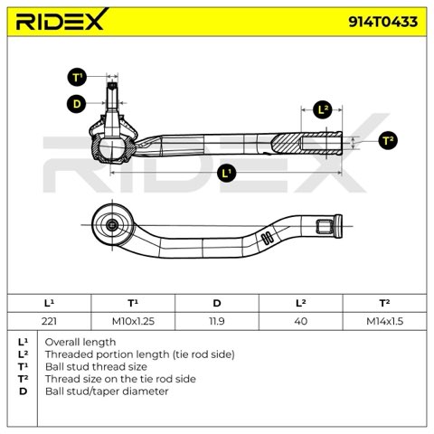 Ridex 914T0433 Track Rod End, photo 3