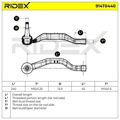 Ridex 914T0440 Track Rod End, photo 3