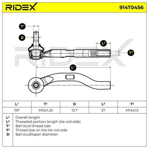 Ridex 914T0456 Track Rod End, photo 3