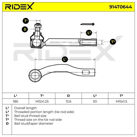 Ridex 914T0644 Track Rod End, photo 3