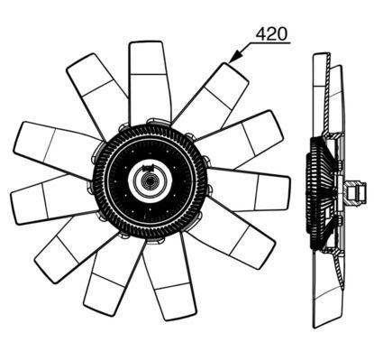 Mahle CFF 530 000P Fan, Radiator, photo 2