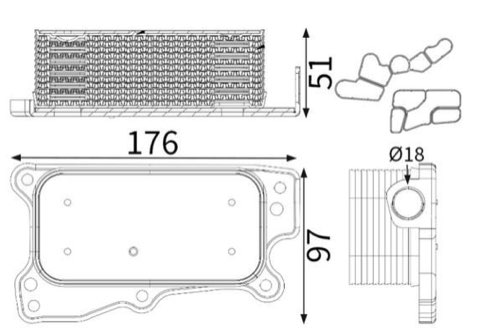 Mahle CLC 13 001S Engine Oil Cooler, photo 2