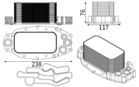 Mahle CLC 253 001S Engine Oil Cooler, photo 2