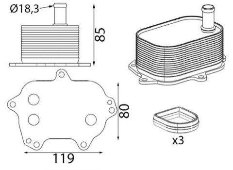 Mahle CLC 438 000S Engine Oil Cooler, photo 2