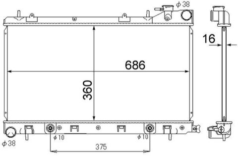 Mahle CR 1874 000S Engine Radiator, photo 2