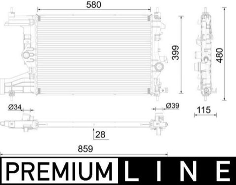Mahle CR 2116 000P Engine Radiator, photo 2
