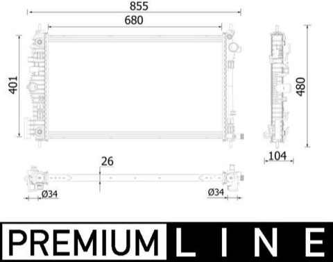 Mahle CR 2225 000P Engine Radiator
