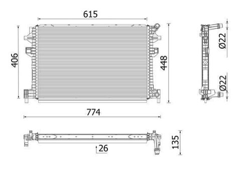 Mahle CR 959 001P Engine Radiator, photo 2