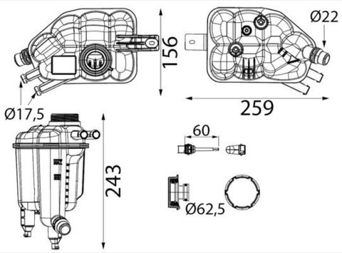 Mahle CRT 350 000S Coolant Expansion Tank