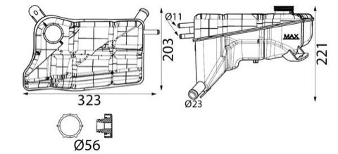 Mahle CRT 355 000S Coolant Expansion Tank, photo 2