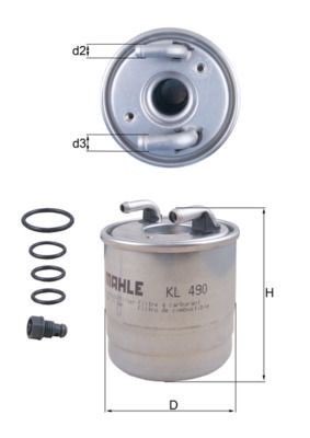Mahle KL 490D Fuel Filter