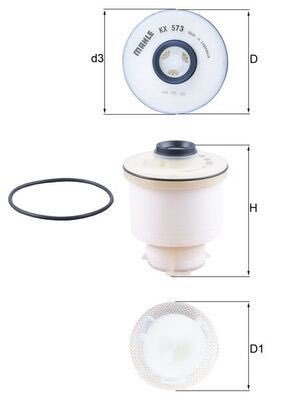 Mahle KX 573D Fuel Filter