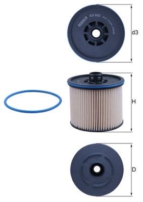 Mahle KX 652D Fuel Filter