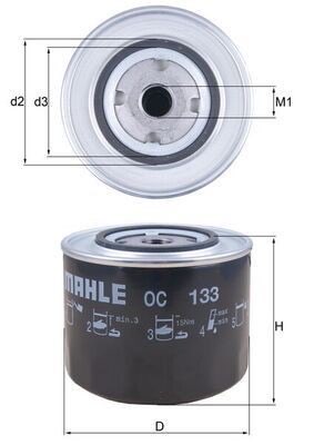 Mahle OC 133 Oil Filter