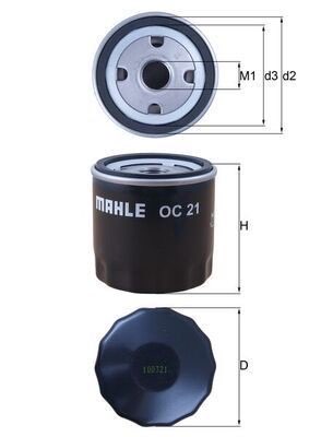 Mahle OC 21 Oil Filter, photo 2