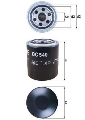 Mahle OC 540 Oil Filter, photo 2