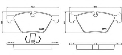 Brembo Prime P 06 060 Brake Pad Set — Front 155mm, photo 4