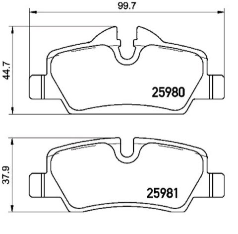 Brembo Prime P 06 090 Brake Pad Set — Rear 100mm, photo 2