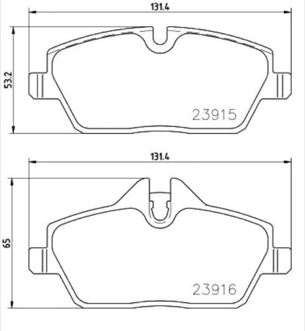Brembo Prime P 06 091 Brake Pad Set — Front 131mm, photo 2