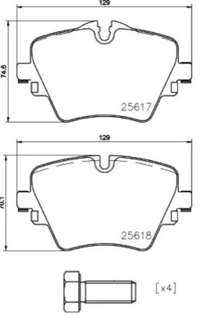 Brembo Prime P 06 093 Brake Pad Set — Front 129mm, photo 2