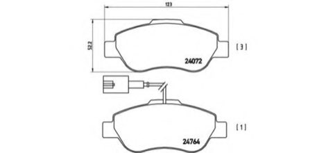 Brembo Prime P 23 107 Brake Pad Set — 123mm, photo 4