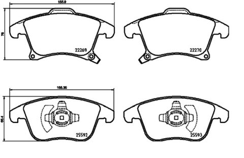 Brembo Prime P 24 173 Brake Pad Set — Front, photo 2