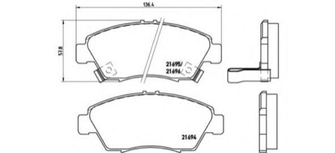 Brembo Prime P 28 023 Brake Pad Set — Front 136mm, photo 4