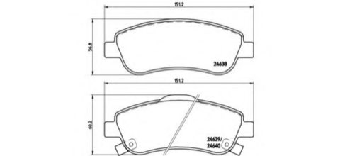 Brembo Prime P 28 045 Brake Pad Set — Front 151mm, photo 4