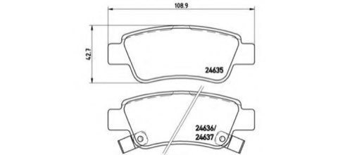 Brembo Prime P 28 046 Brake Pad Set — Rear 109mm, photo 4