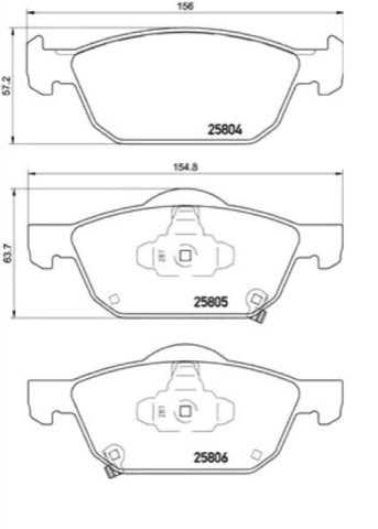 Brembo Prime P 28 076 Brake Pad Set — Front, photo 2
