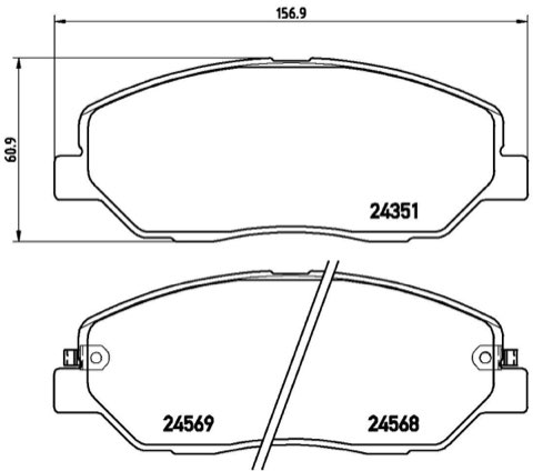 Brembo Prime P 30 036 Brake Pad Set — Front 157mm, photo 4