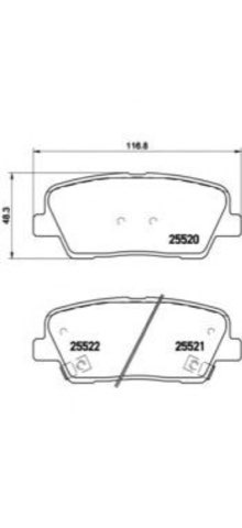 Brembo Prime P 30 063 Brake Pad Set — Rear 117mm, photo 7