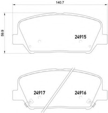 Brembo Prime P 30 065 Brake Pad Set — Front 141mm, photo 4