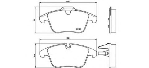 Brembo Prime P 36 022 Brake Pad Set — Front 156mm, photo 3