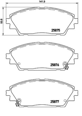 Brembo Prime P 49 050 Brake Pad Set — Front 142mm, photo 2