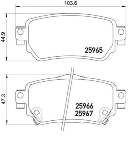 Brembo Prime P 56 098 Brake Pad Set — Rear 104mm, photo 2