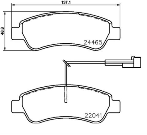 Brembo Prime P 61 125 Brake Pad Set — Rear 137mm, photo 2