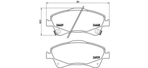 Brembo Prime P 83 109 Brake Pad Set — Front 151mm, photo 5