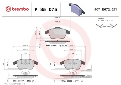 Brembo Prime P 85 075 Brake Pad Set — Front, photo 8