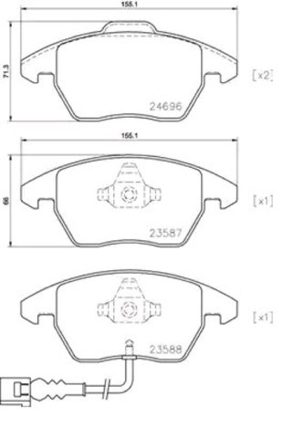 Brembo Prime P 85 146 Brake Pad Set — Front 155mm, photo 2